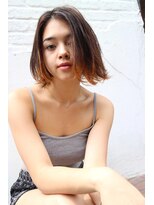 ジャコ ヘアー(jako HAIR)&nbsp;【jako】インナーカラー　オレンジ　外国人風ボブ　外ハネ