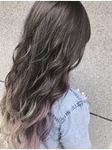 Eliss Umeda ダークグレー×ポイントラベンダーバイオレット