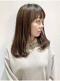 【FOLK】透明感ハイライト☆似合わせストレートミディアム♪