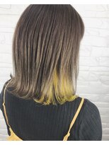 エン(eNN)&nbsp;【はっきり分かるインナーカラー】アッシュブラック×イエロー