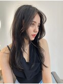 暗髪グレーアッシュ_ミニウルフチェリーブラウン
