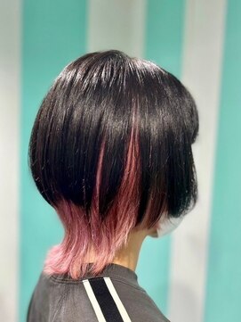 マティーナ ヘアー 池袋(Matina hair) 【ショートウルフ×インナーペールピンク】20代30代40代50代