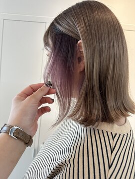 シダ(sida SAIIN) 【sida 池村】20代30代インナーパープル切りっぱなしボブ