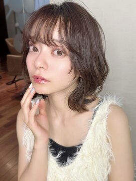 クーエフー(coo et fuu) レイヤーボブ透明感カラー髪質改善オリーブベージュ