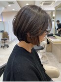 白髪ぼかしハイライトグラデーションボブ40代50代60代ボリューム