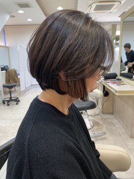 アッシュ 仙川店(Ash) 白髪ぼかしハイライトグラデーションボブ40代50代60代ボリューム