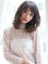 ミニウルフホワイトグレージュデジタルパーマチェリーブラウン