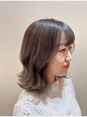 ミディアムレイヤー ウルフ顔まわりレイヤー20代30代