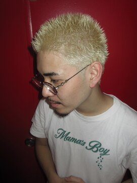 メリケンバーバーショップ トーキョー(MERICAN BARBERSHOP TYO) メンズカットハイトーンブリーチスパイキーボウズEasyPUNK