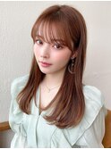 2wayバングでイメチェン!顔まわりレイヤーくびれヘアが人気