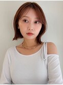 レイヤーボブ くびれヘア ウォームブラウン 似合わせカット