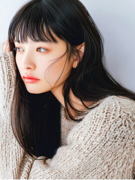 ラベスト キョウト(LOVEST) 艶髪/ブラウン/地毛風カラー/眉上バング/フェイスレイヤー