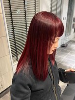 アース 郡山コスモス通り店(HAIR&MAKE EARTH)&nbsp;ディープチェリーレッドストレート
