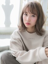 大波純一美容室パーティハン&nbsp;ハイトーンカラー外ハネミディアムレイヤーカットa小山10代20代