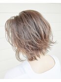 【Monkeypod】大人かわいいリラクシーボブ/モノトーンベージュ