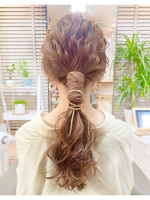 【lien.ai】大人かわいい　ココアブラウン　ヘアアレンジ