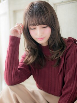 ブルー(BLUE) *CUORE水戸*…大人可愛いシースルー前髪x小顔フリンジウェーブb