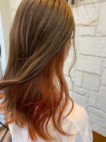 ニコア 千葉(nicoa)&nbsp;オレンジカラー/インナーカラー/大人巻き[千葉/千葉駅]