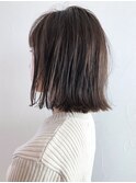 シアグレージュ切りっぱなしボブ_アースカラー_ba364521