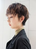 アルバム 銀座(ALBUM GINZA)&nbsp;ショートパーマ_アースカラーくびれヘアツートンカラー_ba368112