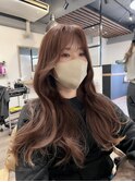 大人かわいい韓国レイヤースタイル/pink beige