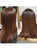 酸性ストレートで、髪質改善。
