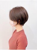 大人ガーリー横浜プリカール丸みショートボブチョコレートカラー