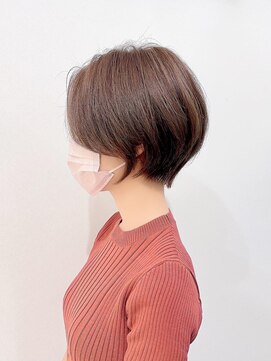 ネオリーブアイム 横浜西口店(Neolive aim) 大人ガーリー横浜プリカール丸みショートボブチョコレートカラー