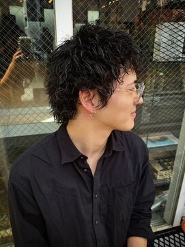 ビンゴ(BINGO) 1610黒髪アッシュブラック束間韓国ヘアセンターパートウルフ