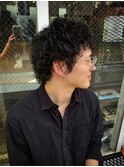 1610黒髪アッシュブラック束間韓国ヘアセンターパートウルフ