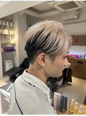 メンズマッシュブリーチカラーブロンドカラーハイライトカラー