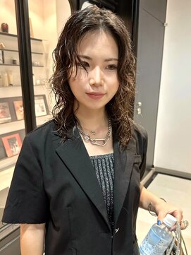 シータ(sheta) 【表参道sheta/中澤】小顔パーマボブルフ黒髪ワンレンネビージュ