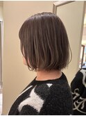 ★透明感グレージュ/ボブレイヤー/ワンカール/艶カラー/ブリーチ