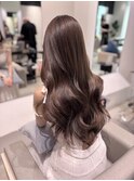 韓国ロングレイヤーカットブラウンカラートリートメント