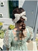 編みおろし　玉ねぎヘア　結婚式お呼ばれヘアアレンジ！