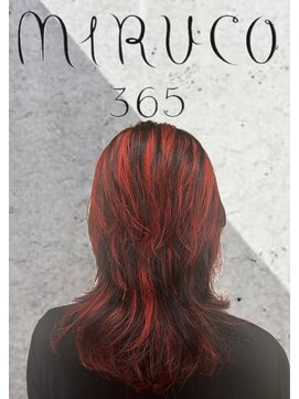 ミルコ バイ クラク(MIRUCO by KURAKU) レッドブラック ハイライト デザインカラー メッシュカラー