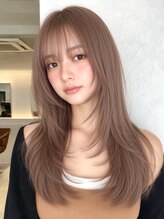 ロティー 天神(loty)&nbsp;レイヤー 韓国 ブリーチダブルカラー ミルクティーベージュ