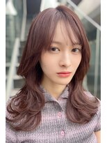 リークフー(Ree cu fuu)&nbsp;韓国風くびれレイヤーカットハッシュカットダークパープル