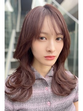 リークフー(Ree cu fuu) 韓国風くびれレイヤーカットハッシュカットダークパープル