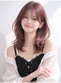 池袋 くびれミディ レイヤーカット クラゲヘア ピンクベージュ 