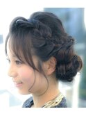 上品可愛い編み込みアップ☆