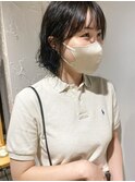 【三ツ井純】黒髪ボブパーマ モテ髪大人可愛いコテ巻き風パーマ