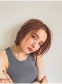 刈り上げボブショートボブマロンベージュアプリコットオレンジ