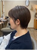 透明感グレージュ/丸みショート
