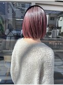 【ADORE横浜】バレイヤージュピンクグレー×ボブ
