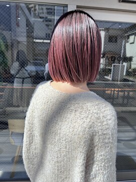 アドア 横浜(ADORE) 【ADORE横浜】バレイヤージュピンクグレー×ボブ