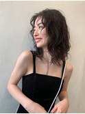 女性らしいウルフパーマ