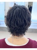 【ミディアムパーマ】メンズ　波巻きスパイラル　ウルフ　名古屋