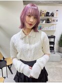 アッシュグレーボブヘアアレンジプードルパーマロングヘアセット