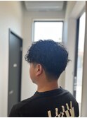 メンズフェードツーブロックショートツイストスパイラルパーマ